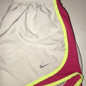 white nike running shorts